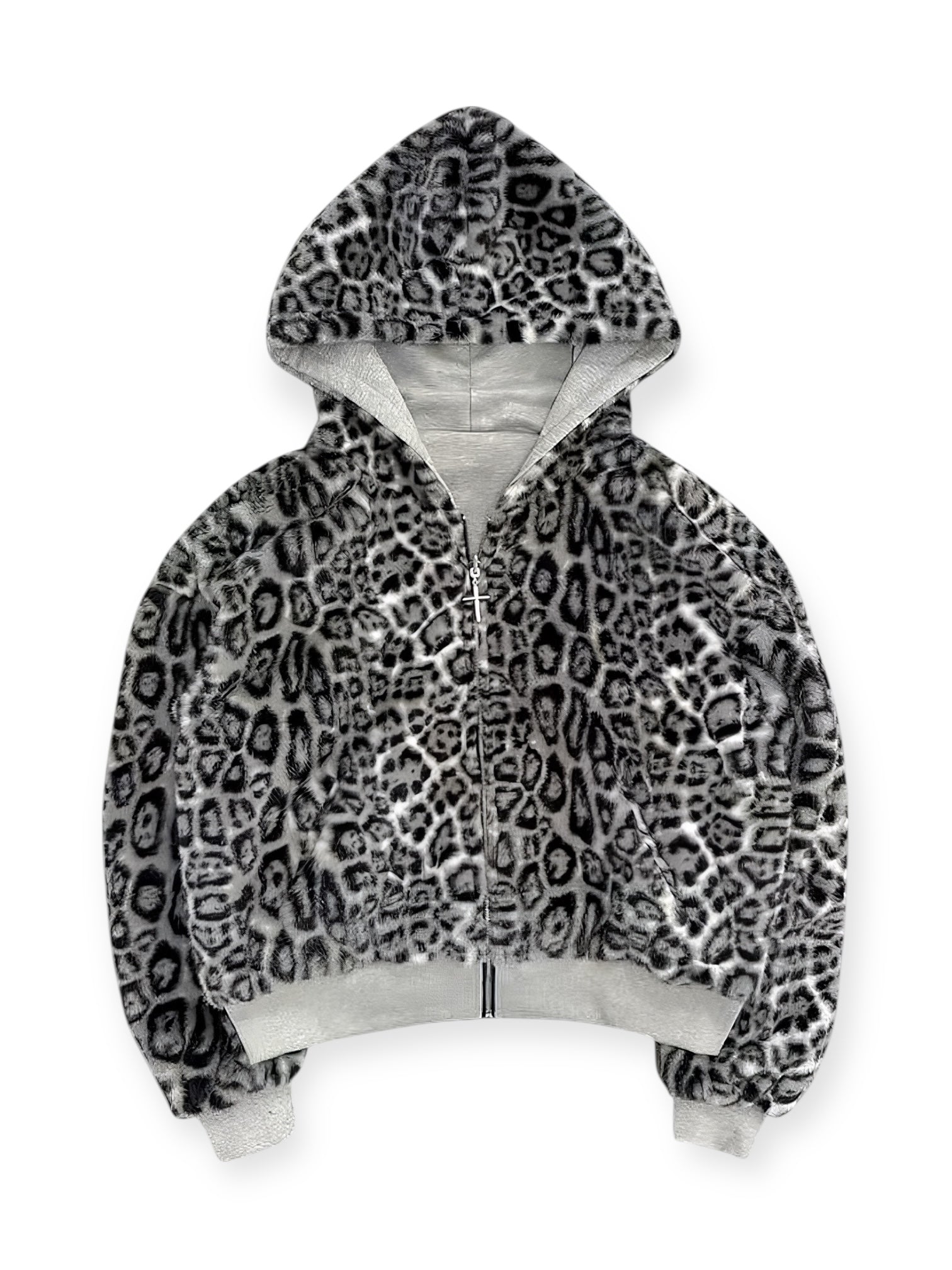 Lepoard Fur Reversible Hoodie